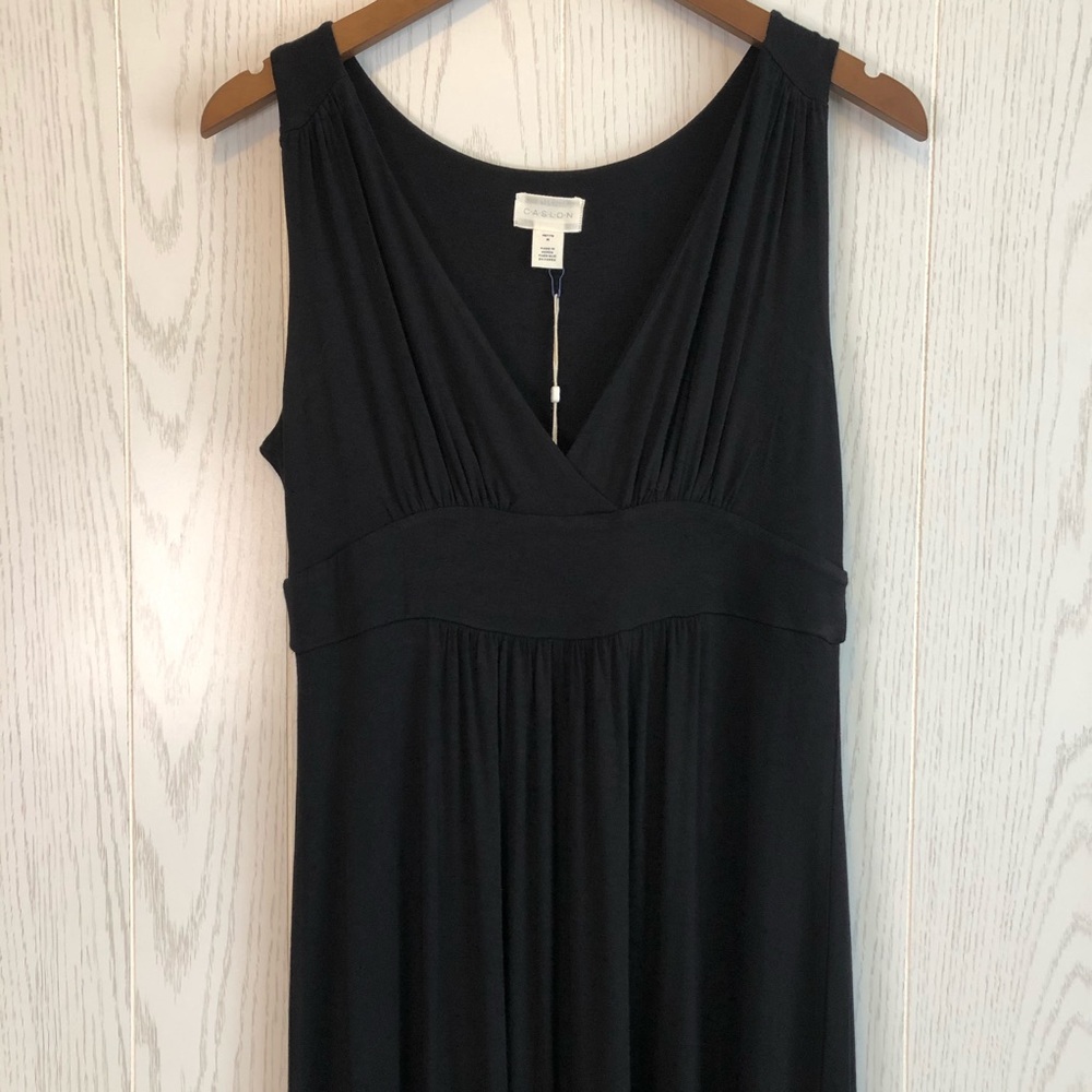 NWT Caslon Petite V-neck Maxi Dress Black